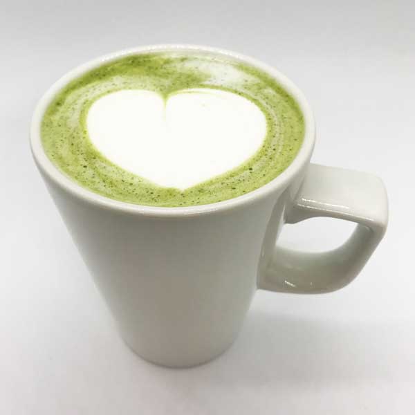 Matcha latte by Quigleys cafe, bakery and deli with coffee art