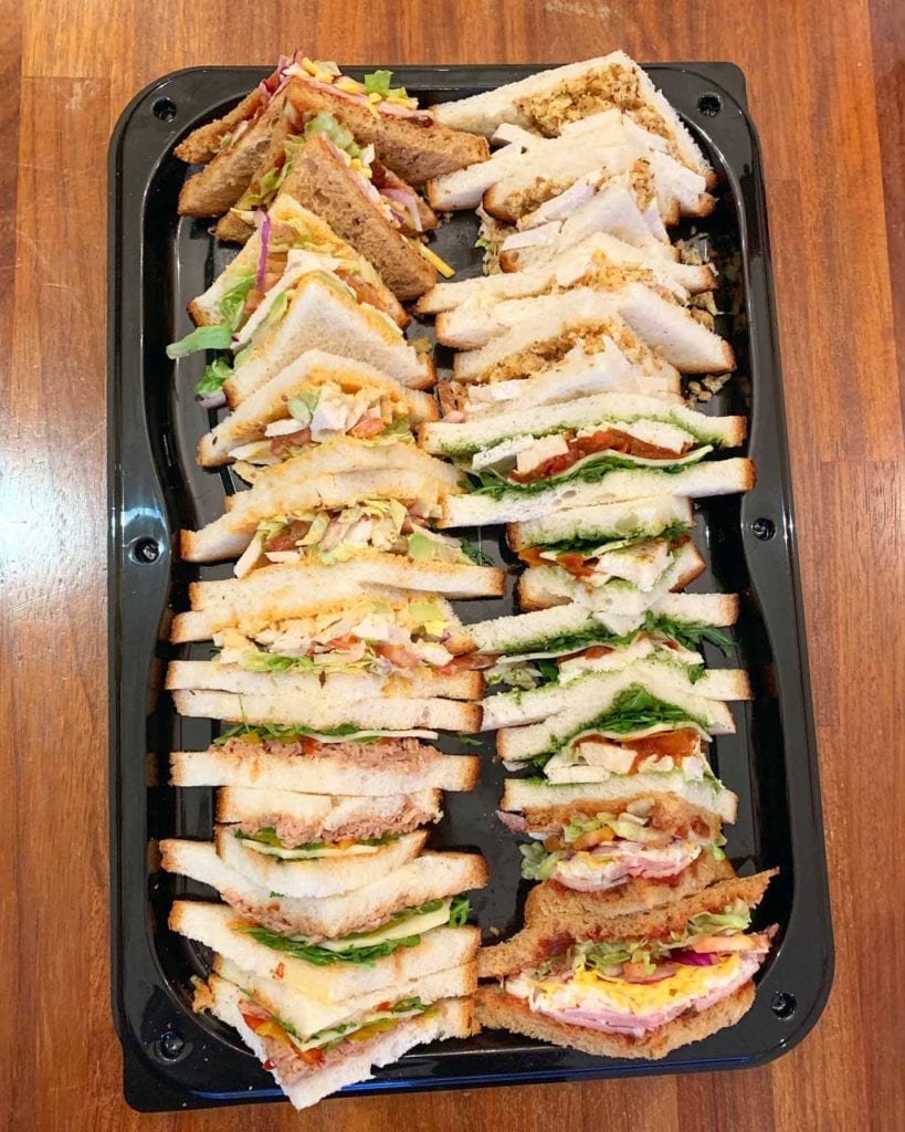 A selection of sandwiches in Quigleys sandwich platter