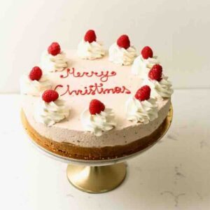 Luxury Christmas Raspberry & White Chocolate Cheesecake