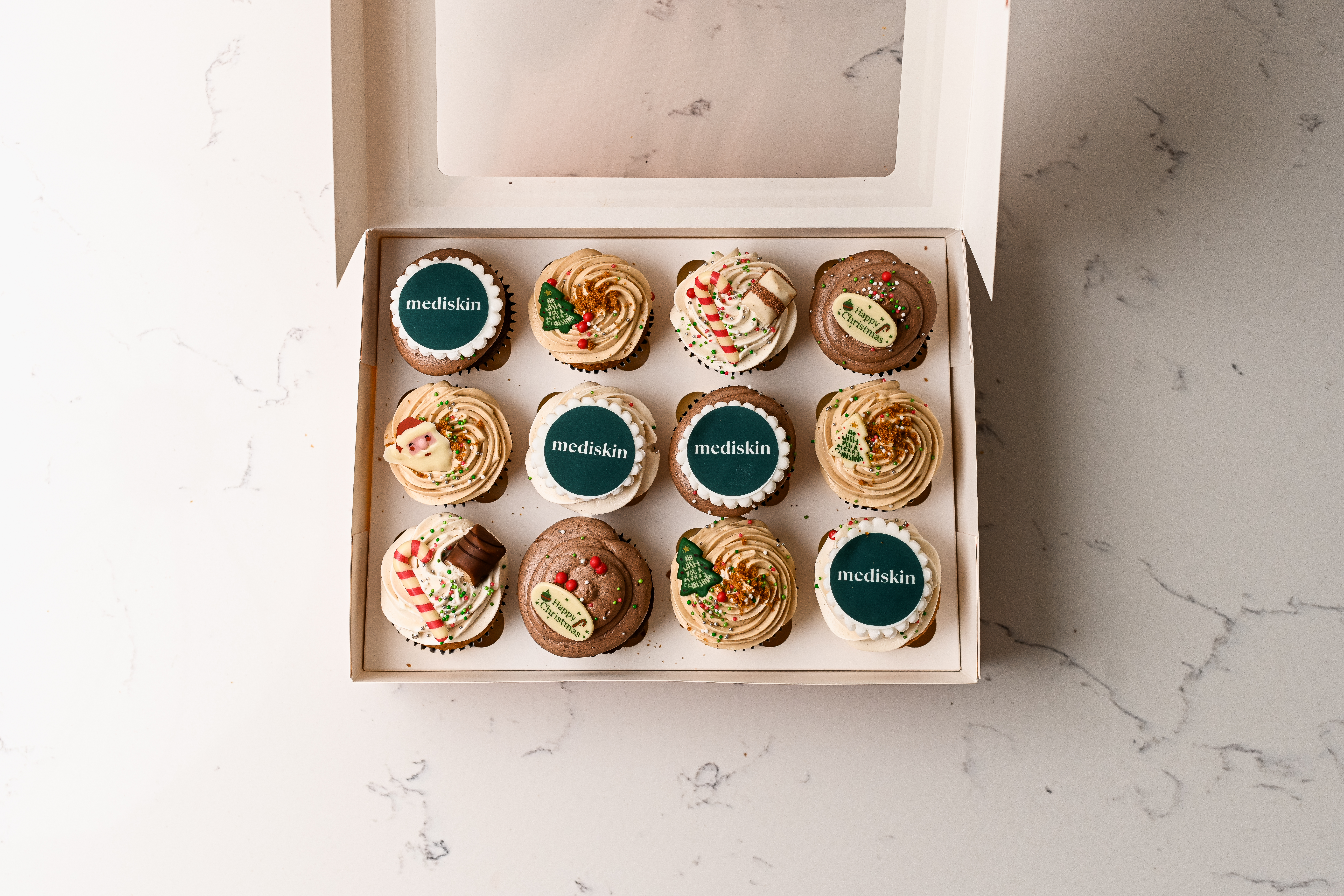 Kinder, Chocolate & Biscoff Logo Cupcakes - Image 2