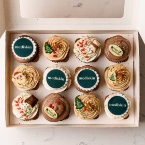 Kinder, Chocolate & Biscoff Logo Cupcakes