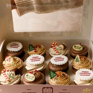 Kinder, Chocolate & Biscoff Christmas Special Message Cupcakes