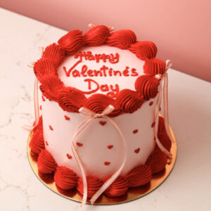 Pink & Red Heart Round Cake