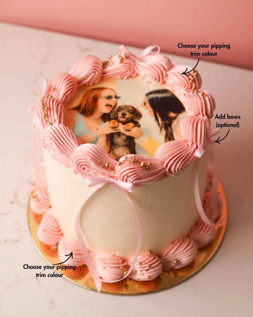 Round Use Your Own Photo Cake - Colour Options Available - Image 2