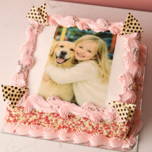 Use Your Own Photo/Character - Pink Buttercream Cake
